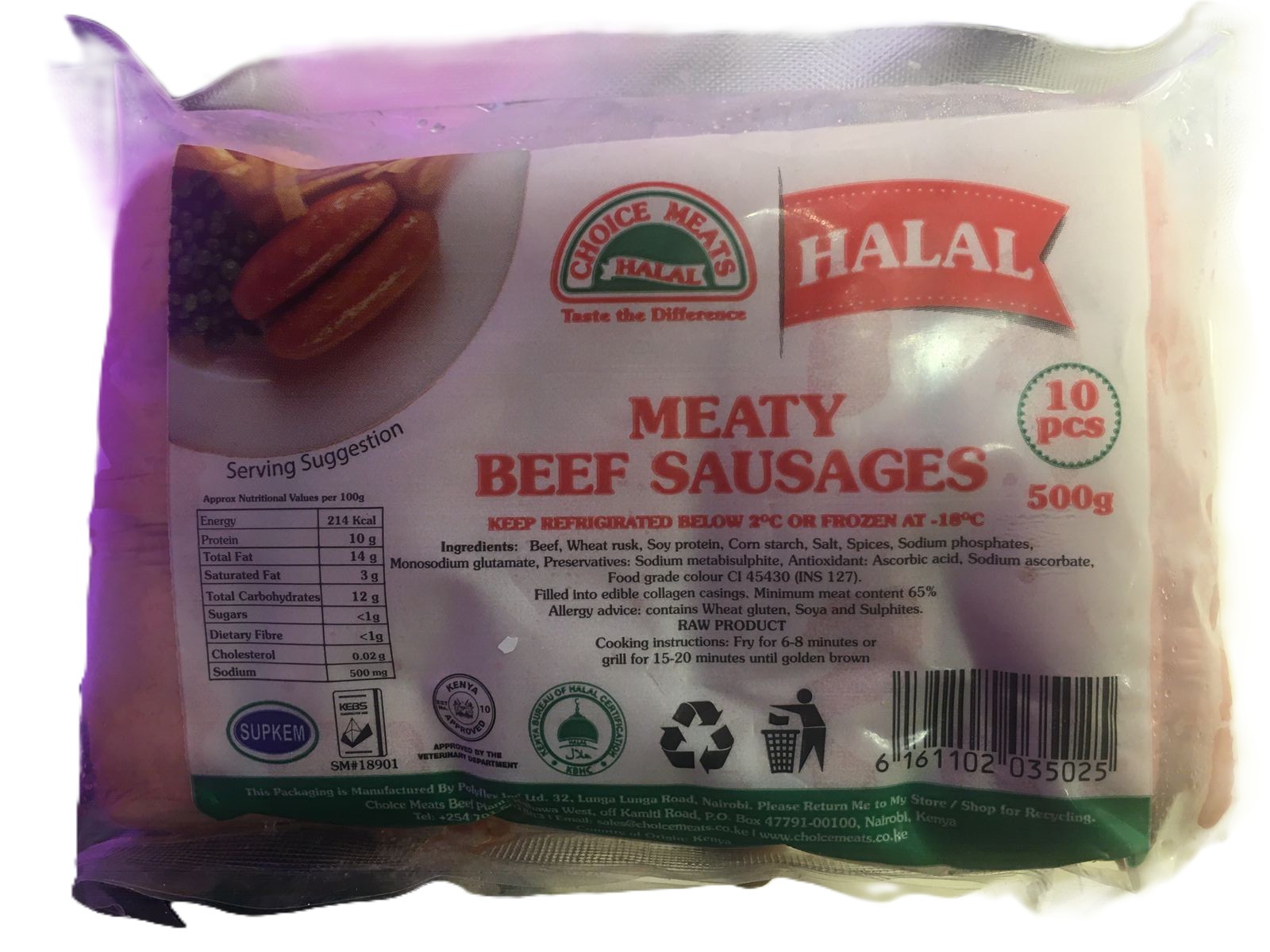C-Meat Spicy Beef Sausages 500G